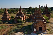 Bagan Myanmar. Cluster of red brick temples near Min myaw yaza  